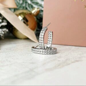 Park Lane Iceluxe December 25 Sparkle Box Silver Hoop Earrings